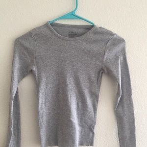 Brandy Melville Gray Ribbed Long Sleeve